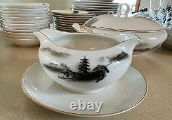 Fukagawa Arita 903 hand-painted porcelain dinnerware, 93 pieces