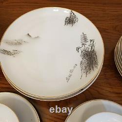 Fukagawa Arita-HAND PAINTED-Pattern 903-JAPAN 1950s DINNERWARE SET 64 Pieces