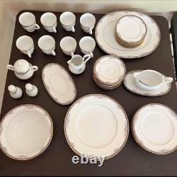 Full Noritake Fine China Set Ontario 3763 14k Gold Trim