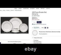Full Noritake Fine China Set Ontario 3763 14k Gold Trim
