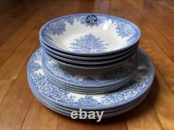 Full Set of 12 Royal Stafford Blue & White Christmas- 4 Dinner, 4 Salad, 4 Bowls