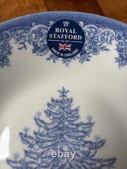 Full Set of 12 Royal Stafford Blue & White Christmas- 4 Dinner, 4 Salad, 4 Bowls