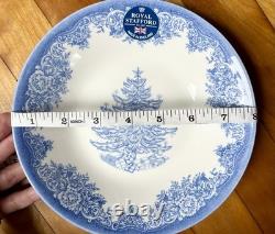 Full Set of 12 Royal Stafford Blue & White Christmas- 4 Dinner, 4 Salad, 4 Bowls