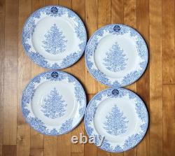 Full Set of 12 Royal Stafford Blue & White Christmas- 4 Dinner, 4 Salad, 4 Bowls