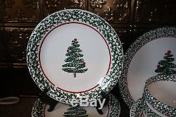 Furio La Primula SPONGED CHRISTMAS TREE Dinnerware 31 Pcs Made in Italy