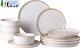 GBHOME Ceramic Dinnerware Sets for 4, 12 Pieces Stoneware Plates and Bowls Sets