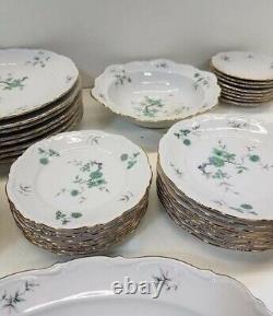 GORGEOUS Vintage Mitterteich Bavaria Green Ming 42-piece Dinnerware Set