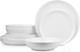 Gabrielle Bone China Dinnerware Set, 12-Piece Service for 4, Solid White