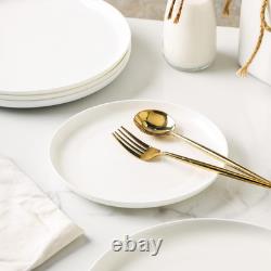 Gabrielle Bone China Dinnerware Set, 12-Piece Service for 4, Solid White