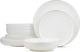 Gabrielle Bone China Dinnerware Set, 12-Piece Service for 4, White and Gold