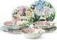 Garden Path Melamine 12-Piece Dinnerware Set Hydrangea Design, Service for