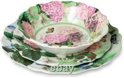 Garden Path Melamine 12-Piece Dinnerware Set Hydrangea Design, Service for
