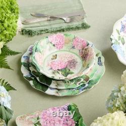 Garden Path Melamine 12-Piece Dinnerware Set Hydrangea Design, Service for