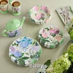 Garden Path Melamine 12-Piece Dinnerware Set Hydrangea Design, Service for