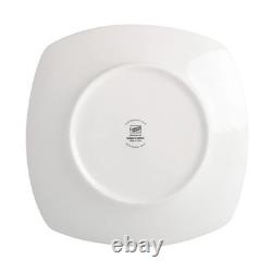 Gibson 40-Piece White Square Porcelain Expanded Dinnerware Set Service for 8