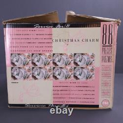 Gibson Christmas Charm Service For 8 Minus 1 Dinner Plate 87pcs Mistletoe White
