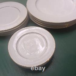 Gibson Claremont Gold Dinnerware 4 Place Settings Ivory Base Gold Trim 20 Pieces