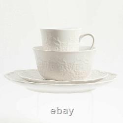 Gibson Elite 16 Piece Glaze Dinnerware Set Plates, Bowls, & Mugs, White (2 Pack)