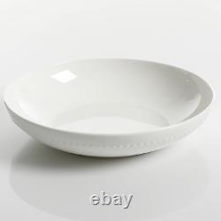 Gibson Elite Embossed Bone China Double Bowl Dinnerware Set, Service for 4 16Pc