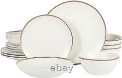 Gibson Elite Kings Road Double Plates and Bowl Organic Round Porcelain Chip and