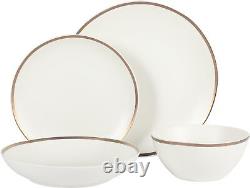 Gibson Elite Kings Road Double Plates and Bowl Organic Round Porcelain Chip and