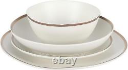 Gibson Elite Kings Road Double Plates and Bowl Organic Round Porcelain Chip and