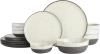 Gibson Elite Rhinebeck Double Bowl Dinnerware Set, Service for 4 (16pcs), White