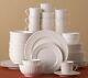 Gibson Embossed Dinnerware Set Scalloped Beaded 48-Piece for 8 NEW NO TAX