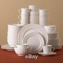 Gibson Embossed Dinnerware Set Scalloped Beaded 48-Piece for 8 NEW NO TAX