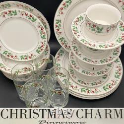 Gibson Everyday Christmas Time 24 Piece Dinnerware for 4 1997-2014 Made In China