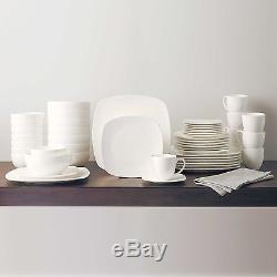 Gibson Home 48-Piece Square Dinnerware Set Procelain Service for 8 FREE SHIP NEW