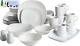 Gibson Home Amelia Court Porcelain Chip and Scratch Resistant Dinnerware Set, Se