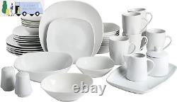 Gibson Home Amelia Court Porcelain Chip and Scratch Resistant Dinnerware Set, Se