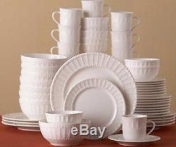 Gibson Home Dinnerware Set White Procelain 48-Piece Service for 8 NEW FREE SHIP