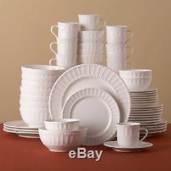 Gibson Home Dinnerware Set White Procelain 48-Piece Service for 8 NEW FREE SHIP