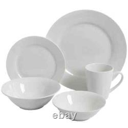 Gibson Home Noble Court 30 Piece Ceramic Dinnerware Set in White