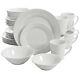 Gibson Home Noble Court 30 Piece White Ceramic Round Dinnerware Set Svc for 6