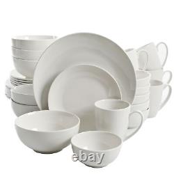 Gibson Home Ogalla 30 Piece Porcelain Dinnerware Set in White