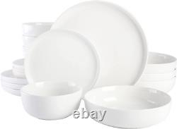 Gibson Home Oslo Porcelain Dinnerware Set, Service for 4 (16Pcs), White