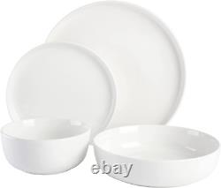 Gibson Home Oslo Porcelain Dinnerware Set, Service for 4 (16Pcs), White