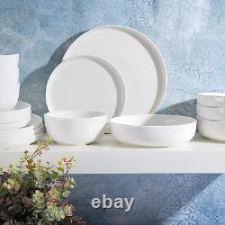 Gibson Home Oslo Porcelain Dinnerware Set, Service for 4 (16Pcs), White