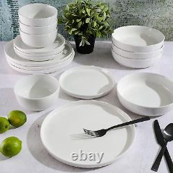 Gibson Home Oslo Porcelain Dinnerware Set, Service for 4 (16Pcs), White