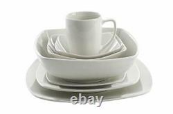 Gibson Home Zen Buffet Dinnerware Set Service for 6 39pcs White Square