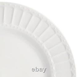 Gibson Home Zen Buffet Porcelain Dinnerware Set Service for 8 40pcs White Emb