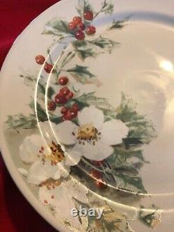 Gibson Poinsettia 40 Pce Dinnerware Set 8 Settings, Dinner Plate Cup Saucer Bowl