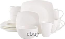 Gibson Soho Lounge Square Porcelain Chip and Scratch Resistant Dinnerware Set, S