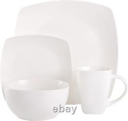 Gibson Soho Lounge Square Porcelain Chip and Scratch Resistant Dinnerware Set, S