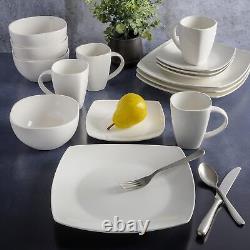 Gibson Soho Lounge Square Porcelain Chip and Scratch Resistant Dinnerware Set, S