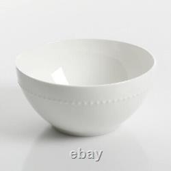 Gibson White 16pc Embossed Bone China Double Bowl Dinnerware Set for 4 120982.16