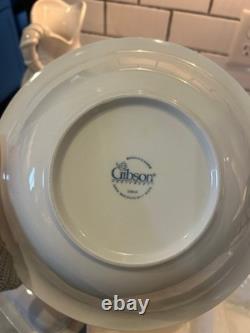 Gibson White Grape Vine Dinnerware Serving Set Bowls Plates Pitcher